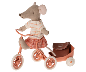 Tricycle mouse, Big Sister with Bag - Coral