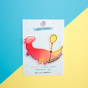 Stickers for J - Holographic Sticker, Disco Dinos - Wannanosaurus