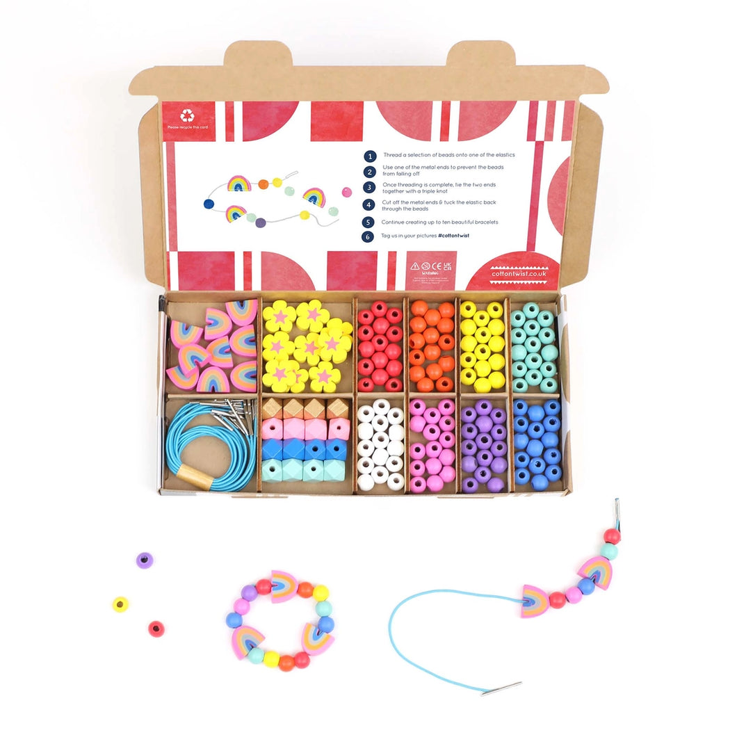 Cotton twist - Rainbow & Flower Bracelet Making Kit