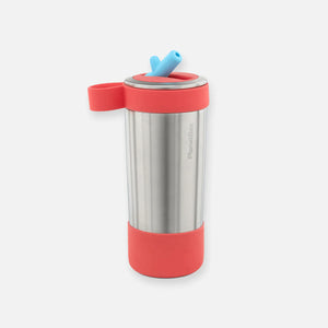 PlanetBox - Glacier Water Bottle, Coral Reef  (Coral band with light blue straw))