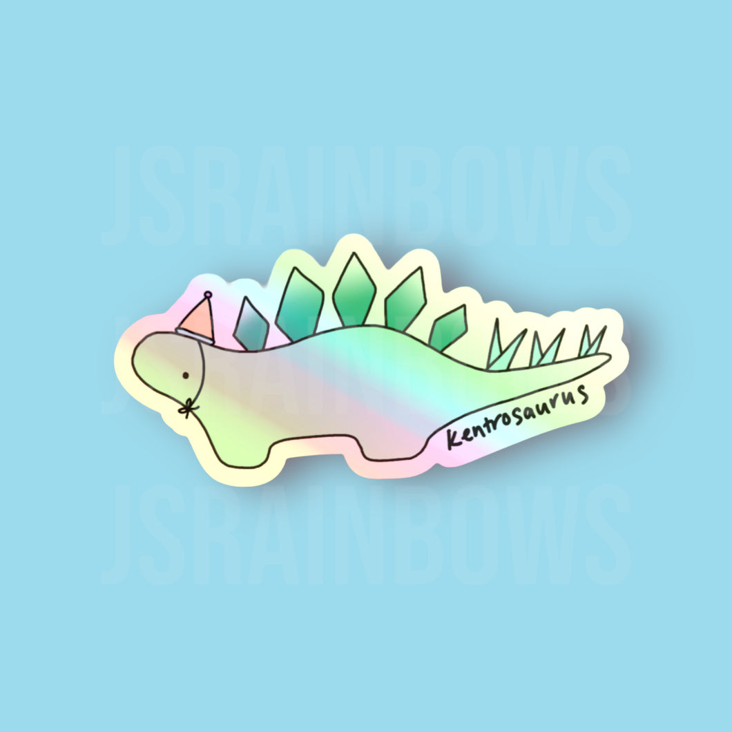 Stickers for J - Holographic Sticker, Disco Dinos - Kentrosaurus