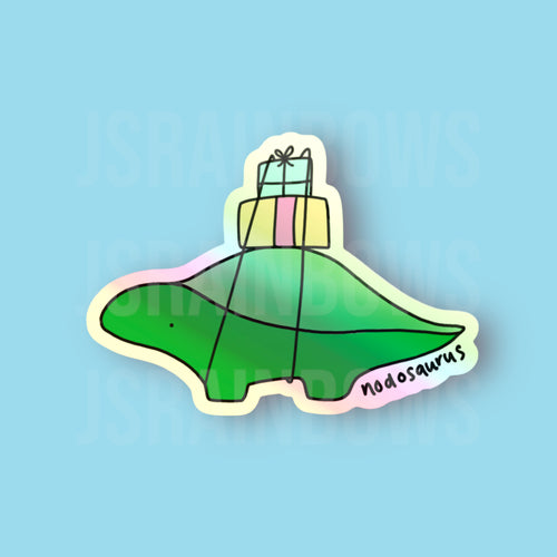 Stickers for J - Holographic Sticker, Disco Dinos - Nodosaurus