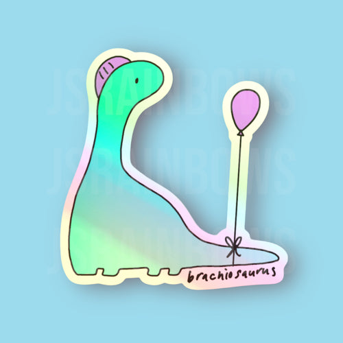 Stickers for J - Holographic Sticker, Disco Dinos - Brachiosaurus