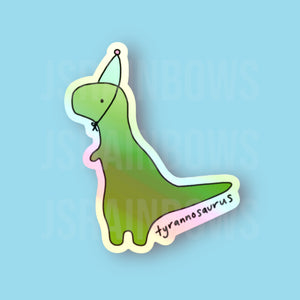 Stickers for J - Holographic Sticker, Disco Dinos - Tyrannosaurus Rex (Branded)