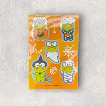 Load image into Gallery viewer, Waterproof Vinyl Sticker sheet, Jellybean the Froggy - Holo Halloween
