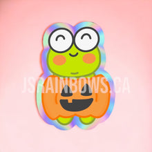 Load image into Gallery viewer, Waterproof Vinyl Sticker sheet, Jellybean the Froggy - Holo Halloween