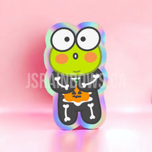 Load image into Gallery viewer, Waterproof Vinyl Sticker sheet, Jellybean the Froggy - Holo Halloween