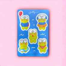 Load image into Gallery viewer, Waterproof Vinyl Sticker sheet, Jellybean the Froggy - Summer Time