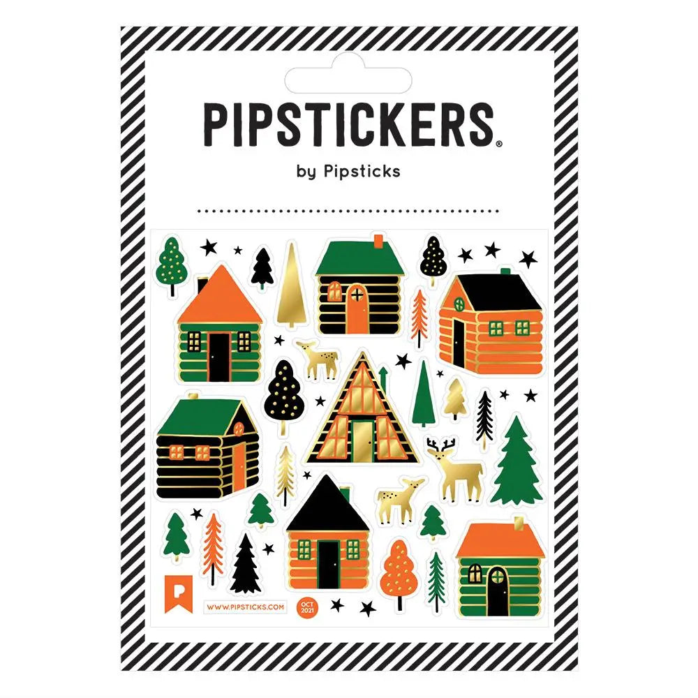 Pipsticks - Log Cabin Life, cozy feeling cabins on sticker sheet