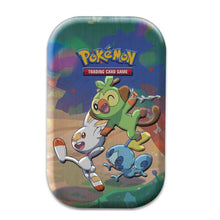 Load image into Gallery viewer, Celebrations tin featuring scorbunny, sobble and grookey