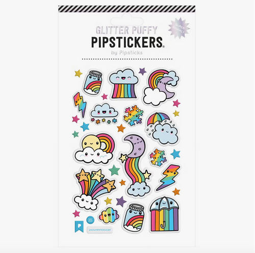 14 puffy rainbow cloud theme stickers