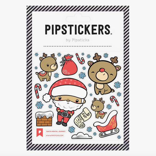 Santa-mental Journey - 1 larger santa, 3 reindeer and sleigh stickers