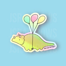 Load image into Gallery viewer, Stickers for J - Holographic Sticker, Disco Dinos - Triceratops