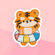 Load image into Gallery viewer, Waterproof Vinyl Sticker, Mochi the Tiger - Swimming