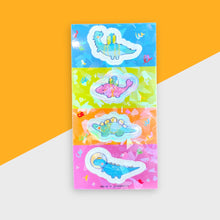 Load image into Gallery viewer, Stickers for J - Double Holographic Vinyl Sticker, Scribble Dinos