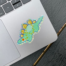 Load image into Gallery viewer, Stickers for J - Glitter Sticker, Scribble Dinos - Stegosaurus