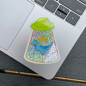 Stickers for J - Glitter Sticker, Scribble Dinos - UFO