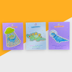 Stickers for J - Glitter Sticker, Scribble Dinos - Assorted 3 pack