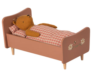 Wooden Bed, Teddy Mom - Rose