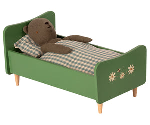 Wooden Bed, Teddy Dad - Dusty Green