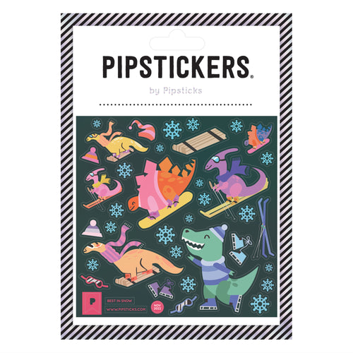 Pipsticks - Best in snow, dinosaurs skii/snowboarding stickers