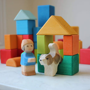 Ostheimer Mo and Dog with Gluckskafer Blocks Geometric Shapes in action