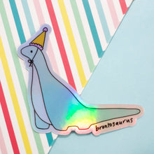 Load image into Gallery viewer, Close up of brontosaurus sticker