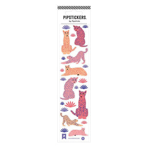 Pipsticks - Cheeky Cheetahs sticker sheet featuring pink peachy colors