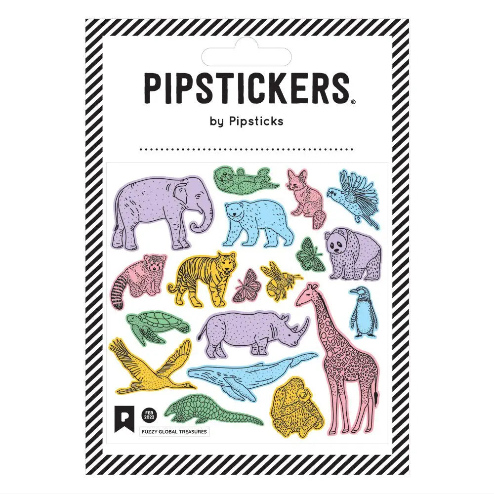 Pipsticks - Fuzzy Global Treasures, animal stickers