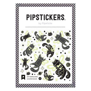 Pipsticks - Glow-In-the-Dark Kitty Constellations sticker sheet