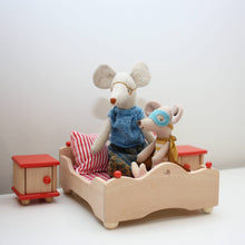 Load image into Gallery viewer, Maileg Grandma with superhero mice in Goki bed