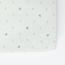 Load image into Gallery viewer, Pehr - Crib Sheet, Hatchlings Bunny (NEW Chambray organic cotton)