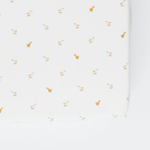 Load image into Gallery viewer, Pehr - Crib Sheet, Hatchlings Duck (NEW Chambray organic cotton)