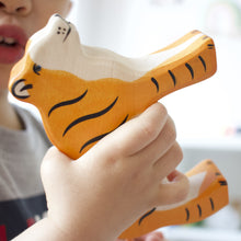Load image into Gallery viewer, holztiger tiger in toddler&#39;s hand