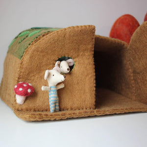Papoose mouse house styled with maileg twins