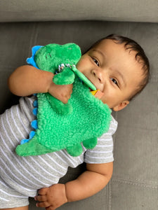 Itzy Ritzy - Itzy Friends Itzy Lovey™ Plush with Silicone Teether Toy - James the Dino