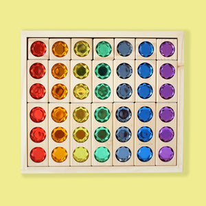Nurture Play Australia - Double Sided 4x4 Bling Block Set in Rainbow (Large)