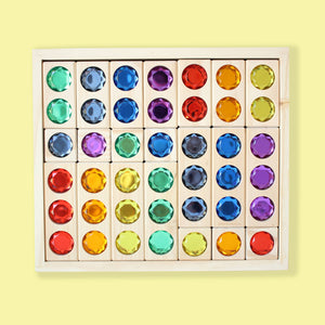 Nurture Play Australia - Double Sided 4x4 Bling Block Set in Rainbow (Large)