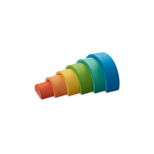 Load image into Gallery viewer, Ocamora rainbow stacker - blue 6 pieces
