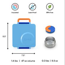 Load image into Gallery viewer, OmieBox - Insulated Bento-Style Lunch Box, Blue Sky