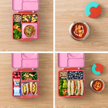 Load image into Gallery viewer, OmieBox Pink Berry container - Flat Lay Lunch Ideas