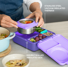 Load image into Gallery viewer, OmieBox Purple Lunch Container with Thermos