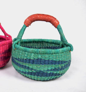 Toddler Sized Bolga Basket - Lucky Green