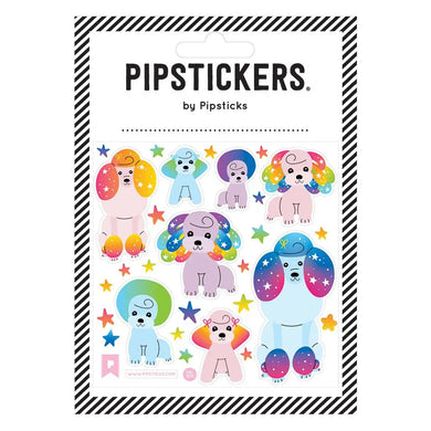 Pipsticks - Pampered Poodles, rainbow cute poodle sticker sheet