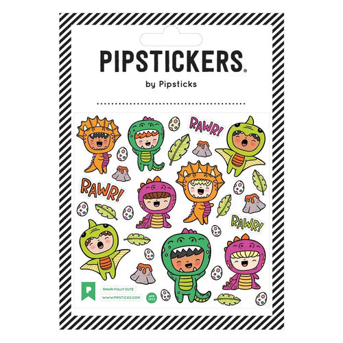 Pipsticks - Rawr-fully Cute, kids in dino costume sticker sheet