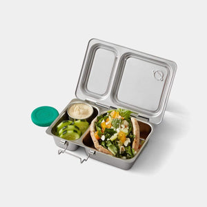 PlanetBox Shuttle Lunch Container styled with food