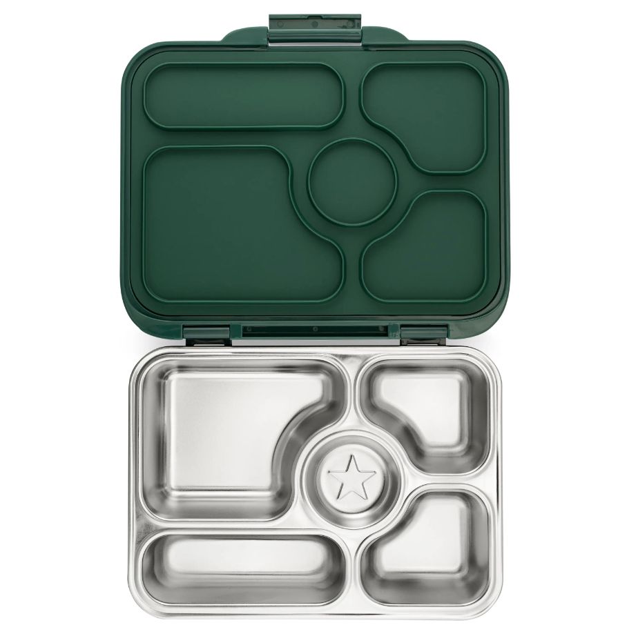 Yumbox Presto 5-Compartment Stainless Steel Leakproof Bento Box - Kale Green